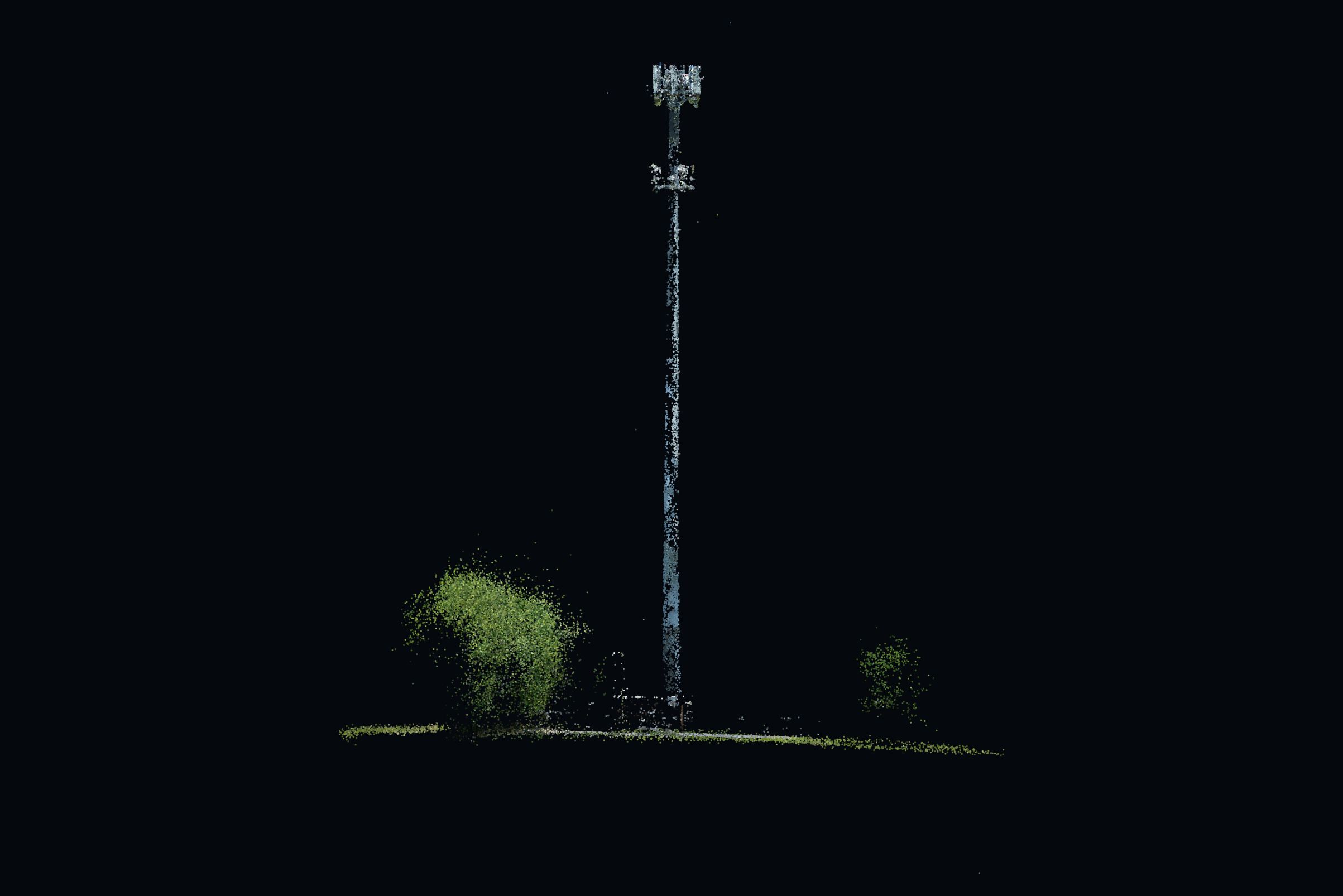Colored alignment point cloud of the cell tower